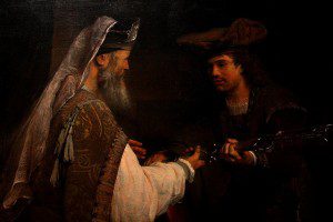Ahimelech Giving the Sword of Goliath to David - by Arent de Gelder