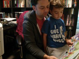 Reading to my boy.