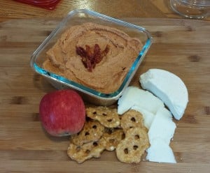 California Hummus with a California Apple, California Queso Cotija (and some pretzels)