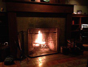 My first fire in the fireplace of our Pasadena home