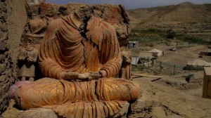 An endanged Buddha at Mes Aynak