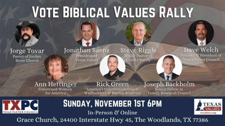 Texas Pastors Calling On Christians To Vote Biblical Values, Pray For ...