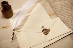 letter with quill pen