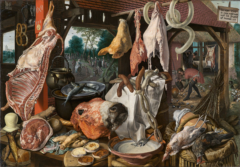 The family is dead meat in capitalism (Pieter Aertsen, Still Life with Meat and the Holy Family, 1551; Source: Wikimedia Commons, PD-Old-100).