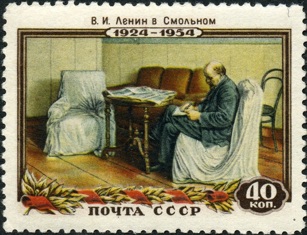 Comrade Francis to follow in the footsteps of Comrade Lenin? (Soviet Stamp, not subject to copyright; Source: Wikimedia Commons). 