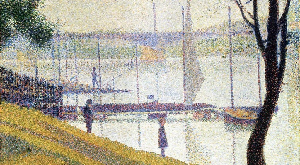 I have always associated the tactile nature of Seurat's pointilism with the phenomenology of Merleau-Ponty, especially because of the cover of The Phenomenology of Perception (Georges Seurat,  Bridge of Courbevoie, 1887; Source: Wikimedia  Commons, PD-Old-100). 