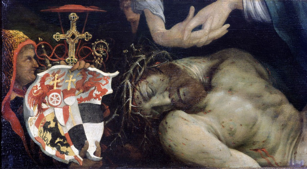 Everyone has seen the Isenheim Altarpiece Christ in question, I thought this would be more interesting (Grunewald, Lamentation of Christ, c. 1525; Source: Wikimedia Commons, PD-Old-100).
