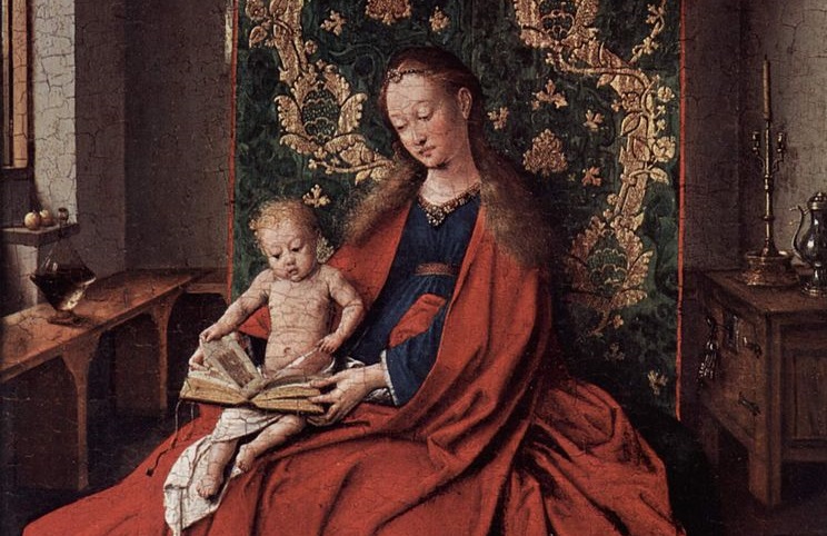 Start them young on non-fiction (Jan van Eyck, Mandonna and Child Reading, 1433; Source: Wikimedia Commons, PD-Old-100). 
