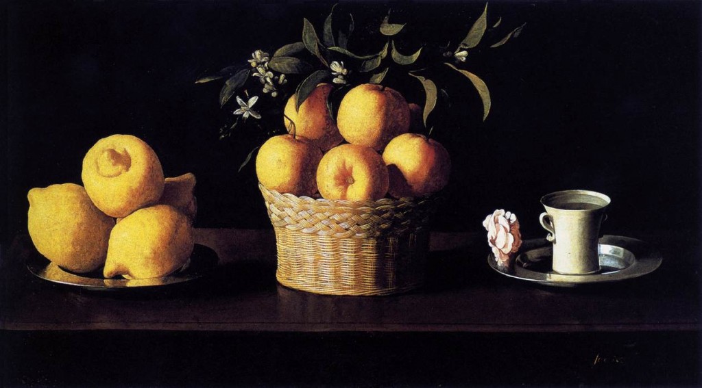 No lemons in these links, more like oranges and roses (Francisco de Zurbaran, Still Life with Lemons, Oranges, and a Rose, 1633; Source: Wikimedia Commons, PD-Old-100). 