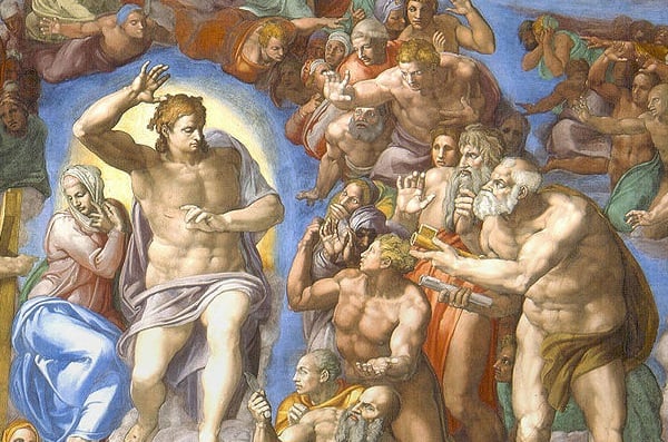 (Michelangelo, Last Judgment in the Sistine Chapel, 1541; Source: Wikimedia Commons, PD-Old-100). 