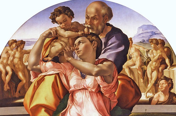 (Michelangelo, Doni Tondo [detail], 1508; Source: Wikimedia, PD-Old-100)
