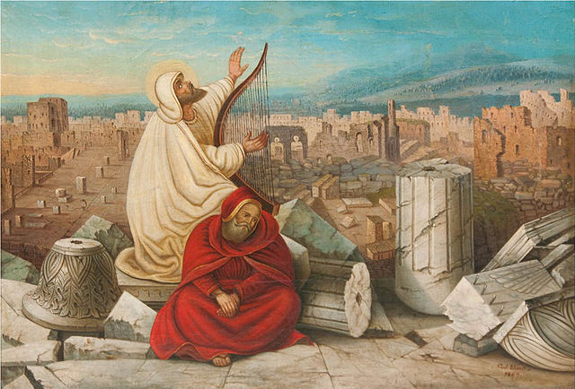 (Carl Ebert, The Destruction of Jerusalem, 1869; Wikimedia, PD-Old-100)