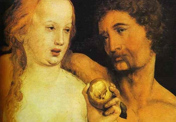 (Hans Holbein, Adam and Eve, 1517; Wikimedia, PD-Old-100)