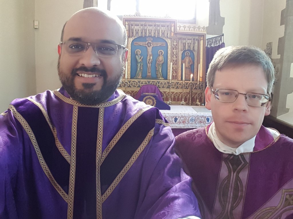 Fr. Gaurav Shroff in the Basilica of Our Lady of Walsingham, England. Photo used by permission of Fr. Shroff, all rights reserved.