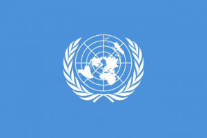 (United Nations Flag; Source: Wikimedia, PD-UN-Before-1987)