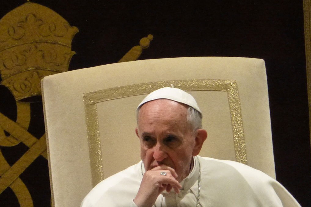 (Pope Francis, Private audience of Centesimus Annus Pro Pontifice CAPP at Clementine Hall, Vatican City; Source: Wikimedia Commons, )