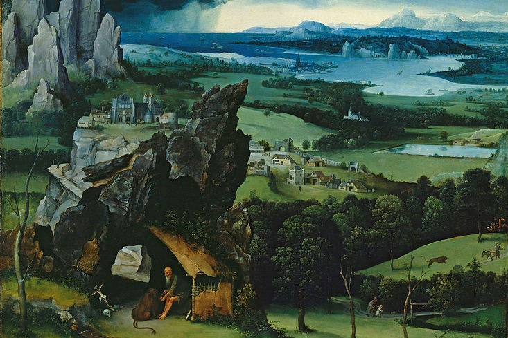 (Joachim Patinir, Landscape with St. Jerome, 1517; Source: Wiki Commons, PD-Old-100)