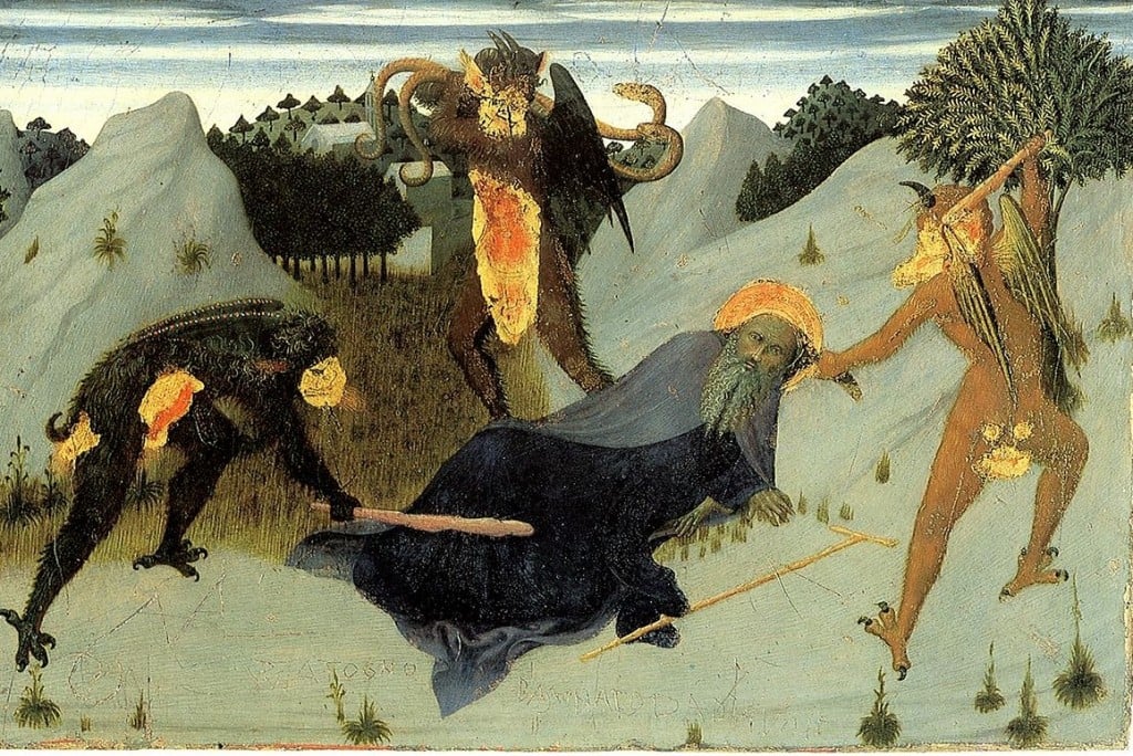 Bad liturgy sometimes feels like...(Stefano di Giovanni, St. Anthony Beaten by the Devil, 1432; Wiki, PD-Old-100)