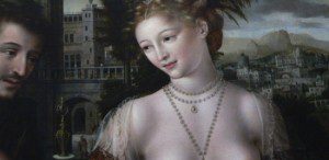 David ogling Bathsheba as she wore the latest Renaissance fashions.