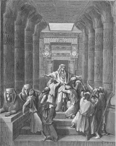 Joseph Makes Himself Known to his Bretheren, by Gustave Dore. Wiki Commons.