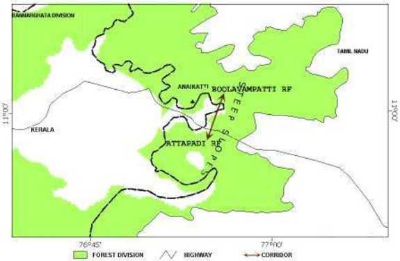 Map showing the proposed corridor. Isha Yoga Center is outside the boundaries of this map, about 14 kms away.