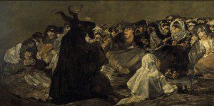 Francisco dem Goya y Lucientes -  Witches' Sabbath (The Great He-Goat) 1798.  Source: Wikimedia Commons.