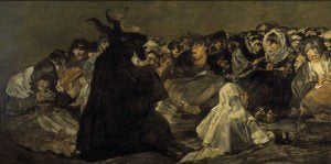 Francisco dem Goya y Lucientes - Witches' Sabbath (The Great He-Goat) 1798. Source: Wikimedia Commons.