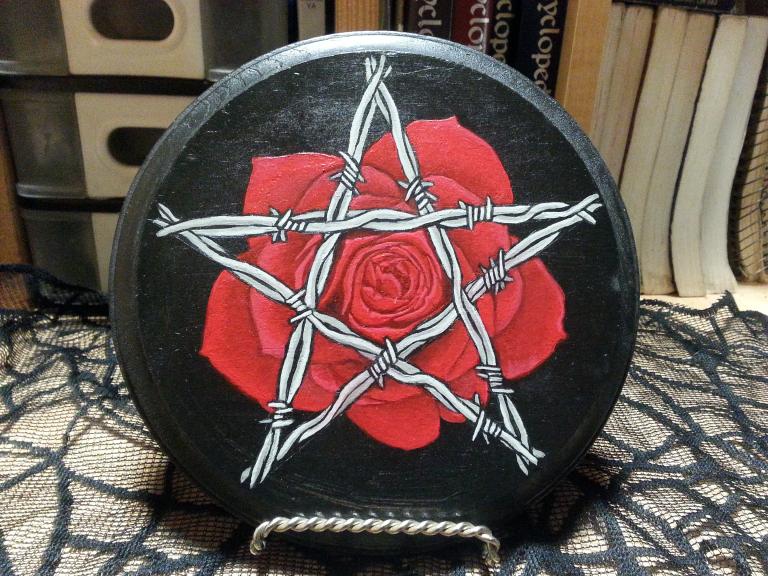 altar decor Details about   Altar tile with pentacle witchcraft altar board with a pentagram 