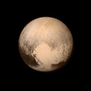 The closest ever image of Pluto, taken from the New Horizons spacecraft on its flyby last night.  Courtesy of NASA (public domain image).