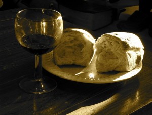 Bread and Wine #1. Photo courtesy KHRawlings via Flickr Creative Commons.