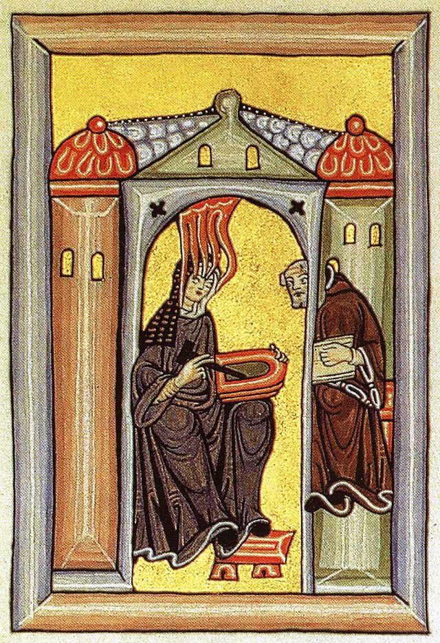 "Hildegard von Bingen" by Miniatur aus dem Rupertsberger Codex des Liber Scivias.. Licensed under Public Domain via Wikimedia Commons - http://commons.wikimedia.org/wiki/File:Hildegard_von_Bingen.jpg#mediaviewer/File:Hildegard_von_Bingen.jpg