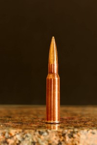 Image: bullet sitting on a granite countertop.