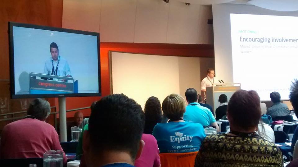 David Waldock presents at the TUC LGBT Conference 2014 (Photo: Gillian Donaldson-Selby)