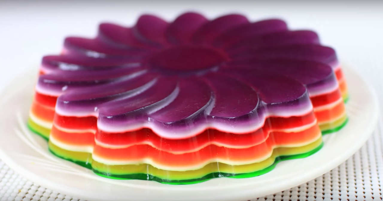 Rainbow jelly. Or jello, if you prefer.