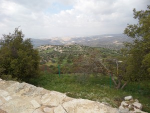 Looking down on the village of Tishbe, birthplace of Elijah