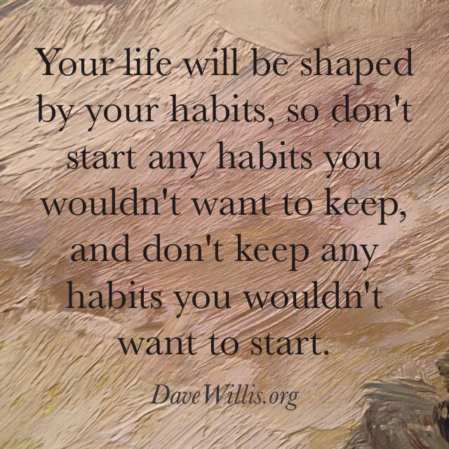 your life will be shaped by your habits quote Dave Willis davewillis.org