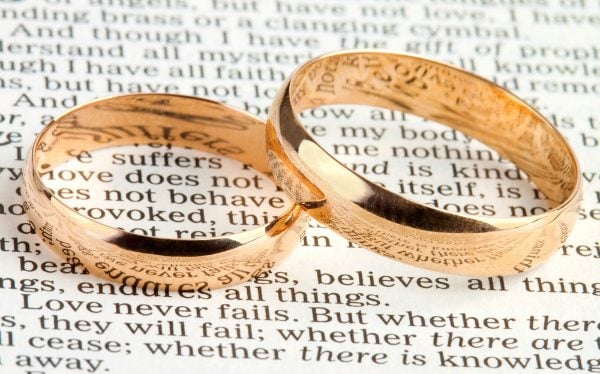 Bible wedding rings