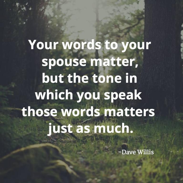 Dave Willis marriage quote tone words