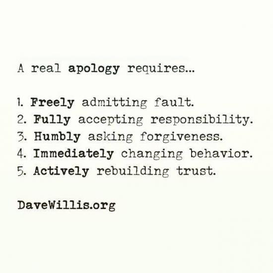 When you've blown it, apologize