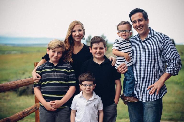 Dave and Ashley Willis family picture with sons Cooper, Connor, Chandler and Chatham 