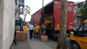 Loading trucks with supplies