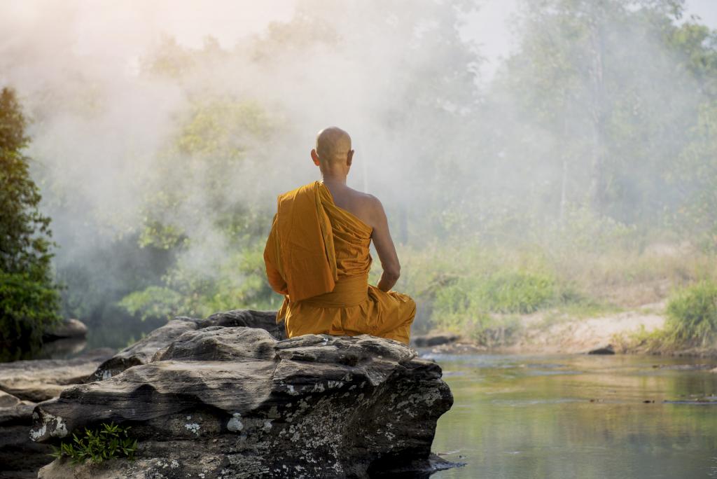 Buddhist monk in meditation