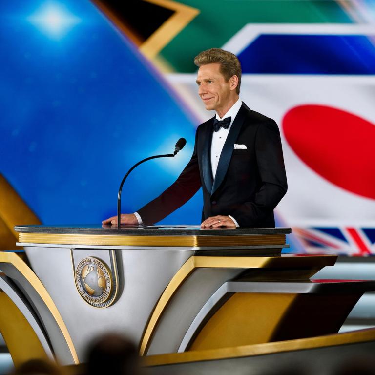 Mr. David Miscavige at the celebration of the anniversary of the International Association of Scientologists in 2019