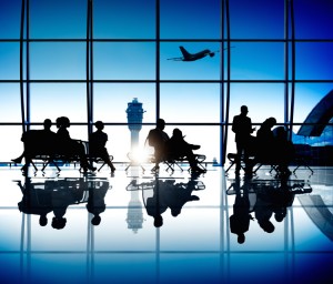 Group Of Business People Waiting In An Airport