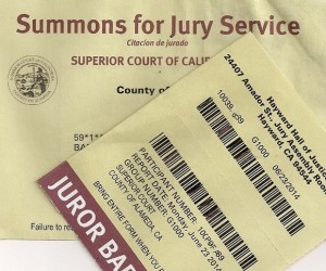 A summons for jury duty in the court of Judge Brenda Harbin-Forte. Photo by Barbara Newhall