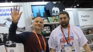 Scott Dikkers, editor of "Trump's America: The Complete Loser's Guide" and Sean Smith at Book Expo America 2016. Photo by Barbara Newhall