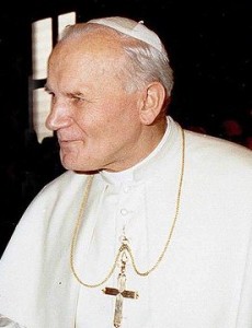 "John Paul II 1980 cropped" by Fels_Papst.JPG: Nikolaus von Nathusiusderivative work: JJ Georges - This file was derived from: Fels Papst.JPG: . Licensed under Public Domain via Wikimedia Commons.