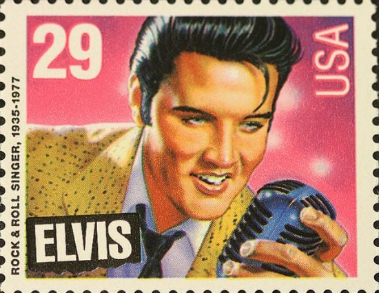 Flickr photo of Elvis postage stamp by John Flannery.