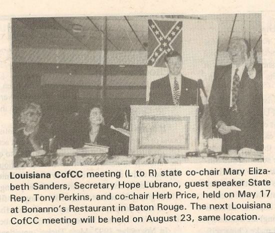 (TL) Tony Perkins, seen here being embraced by white supremacists in the 1980s, is among the moral authorities endorsing the Nashville Statement.