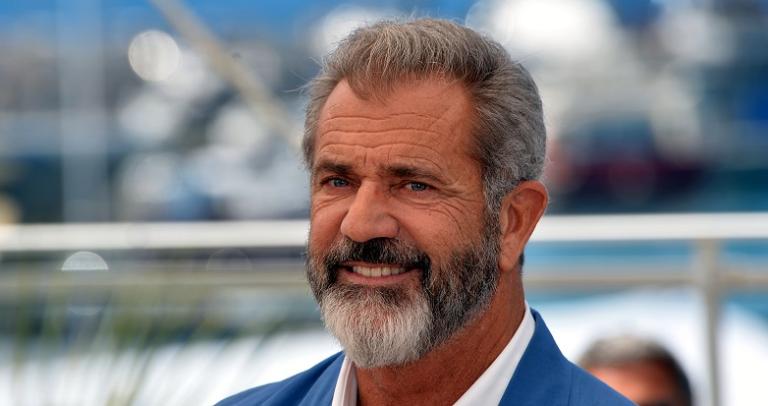 Actor Mel Gibson poses during a French film festival.